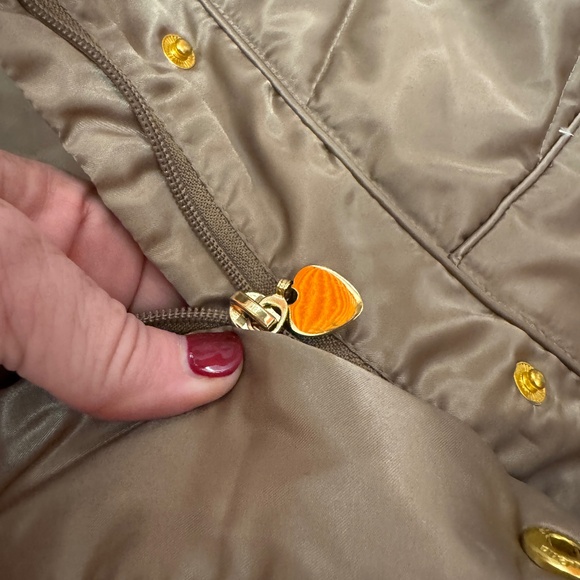 Guess - Champagne/Taupe Mid-length Down Puffer Coat w/Removable Fur-Lined Hood - Picture 5 of 8